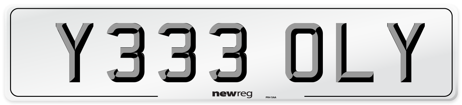 Y333 OLY Number Plate from New Reg
